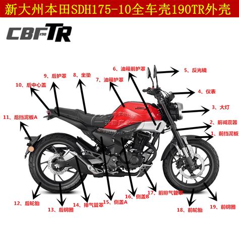 原厂新大洲本田sdh175 10全车外壳cbf190tr油箱护罩挡泥板侧盖灯虎窝淘