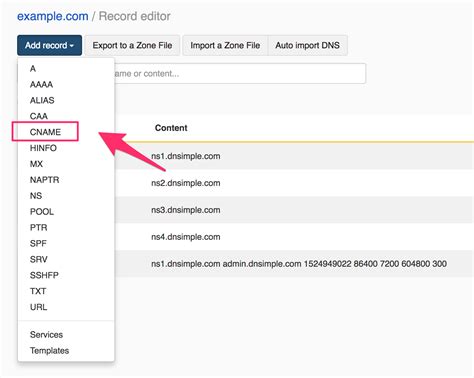 Managing Cname Records Dnsimple Help