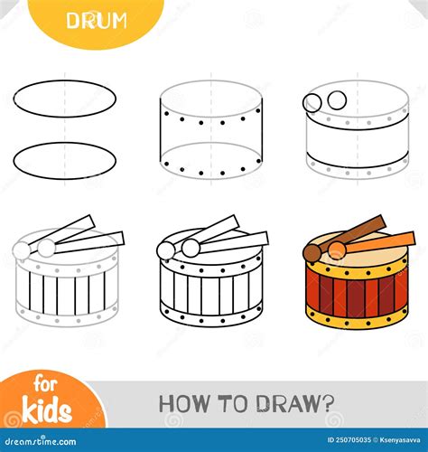 How To Draw A Drum Step By Step