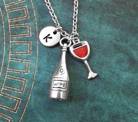 Wine Necklace Wine Jewelry 21st Birthday T Red Wine Glass Wine Charm