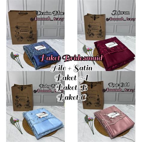 Jual Free Paper Bag Dan Card Paket Seragaman Bridesmaid Baju