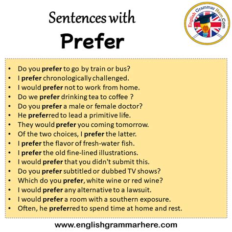 sentences  prefer prefer   sentence  english sentences