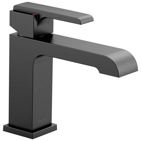 Delta Ara Matte Black 1-handle Single Hole/4-in Centerset WaterSense Bathroom Sink Faucet at ...