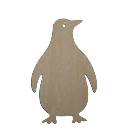 All Sizes Unfinished Laser Cut Blanks Wooden Cute Penguin Shape Wood