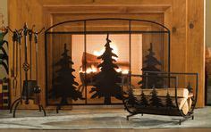 Evergreen Rustic Northwoods Fireplace Screen