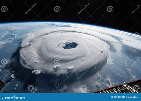 Close-up of Hurricane, with Clouds and Rain Visible Stock Illustration - Illustration of weather ...