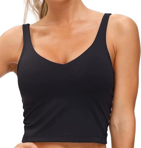 Womens Longline Sports Bra Wirefree Padded Medium Support Yoga Bras