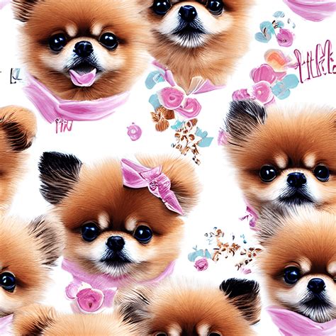 Pomeranian Dogs Cartoon Tile Graphic · Creative Fabrica