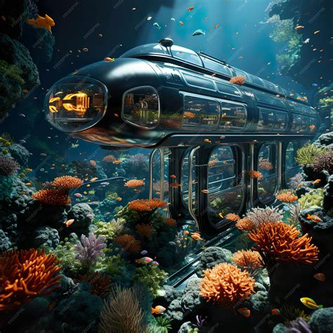 Premium AI Image | The Titanic and the Underwater Submarine Connection