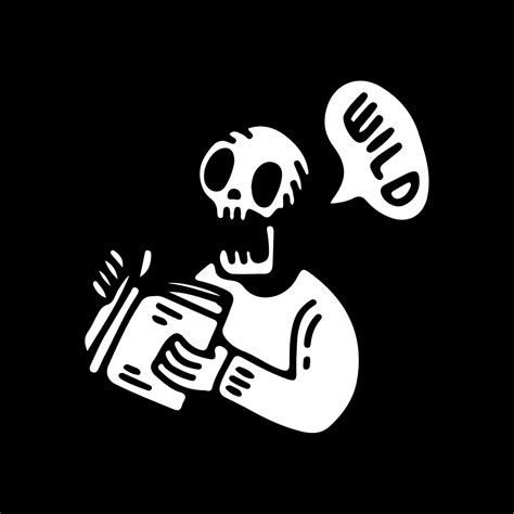 Skull Reading A Book Illustration For T Shirt Poster Logo Sticker