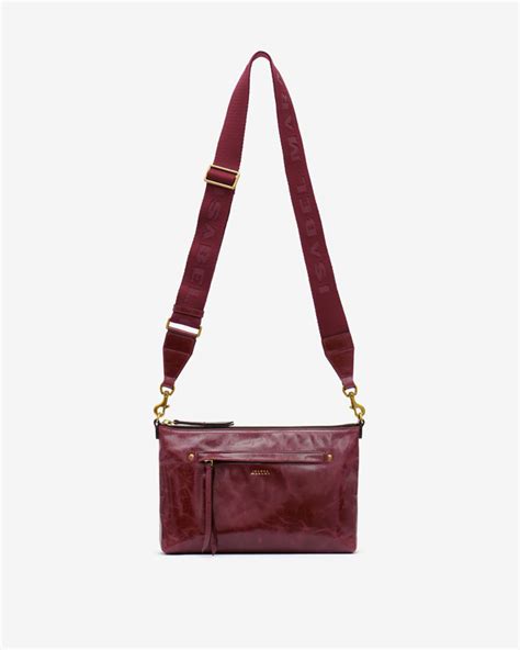 Nessah Leather Crossbody Bag Burgundy