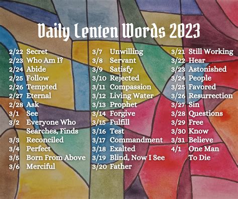 Lenten Words 2023 The Church Of The Holy Trinity