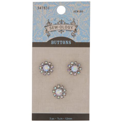 Rhinestone Flower Shank Buttons 12mm Hobby Lobby 347831