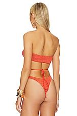 Bond Eye Margarita Bandeau Bikini Top In Coral Lurex REVOLVE