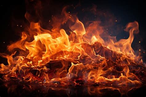 Premium Photo Vibrant Flames Isolated On Black Background