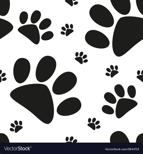 Cartoon Cat Paw Seamless Pattern Royalty Free Vector Image