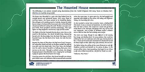 Haunted House Descriptive Writing Spooky Setting Description