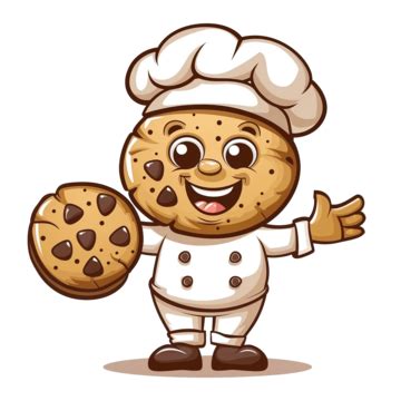 Mascot Of Chocolate Chip Cookie Chef Cartoon Mascot Character Png