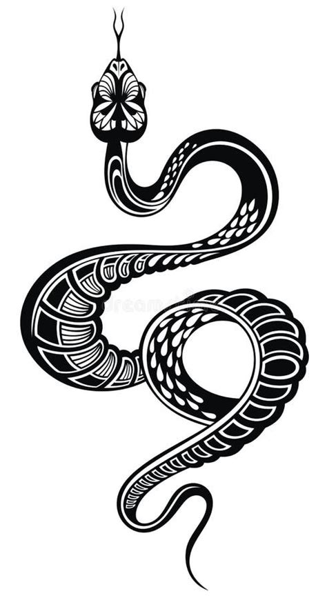 Ilustra O Da Silhueta De Cobra Serpente Isolada Sobre Fundo Branco