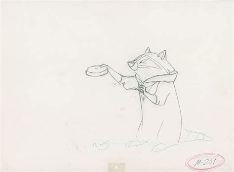 Meeko production drawing from Pocahontas