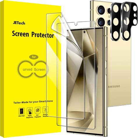 Jetech Screen Protector For Samsung Galaxy S24 Ultra 5g 68 Inch With Camera Lens Protector