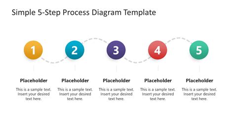 Simple 5 Step Process Diagram Template For Powerpoint