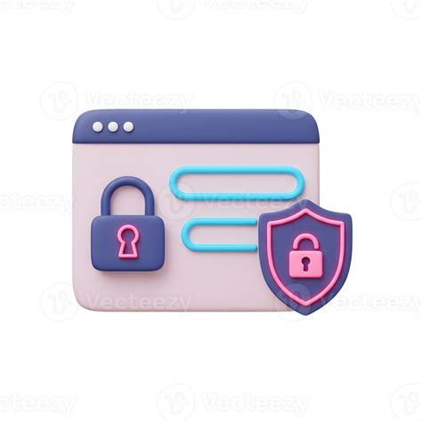 This 3D render depicts online security features, including a browser