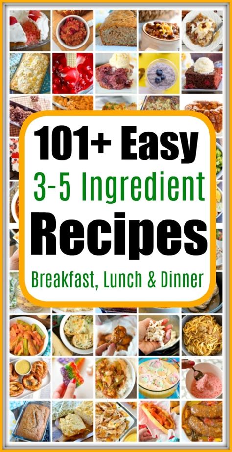 Few ingredient recipes - 3 to 5 Ingredient One Pot Meals