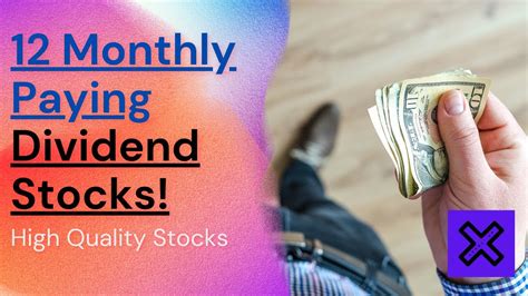 12 Monthly Paying Dividend Stocks Buy For Passive Income 🔥 Youtube