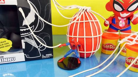 Play Doh Spiderman Surprise Egg Kidrobot Giant Venom Superhero Toys