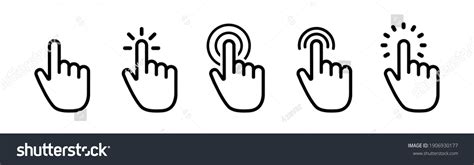 Vector Cursors Icons Click Set Stock Vector Royalty Free 1906930177