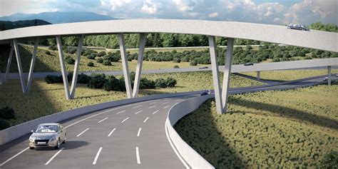 Future Of Roads Space Saving Motorway Interchange New Civil Engineer