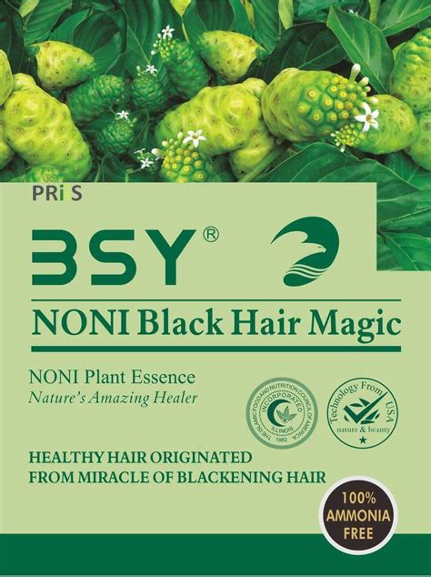 Bsy Noni Black Hair Magic Dye Shampoo Tonic Color In Just Mins