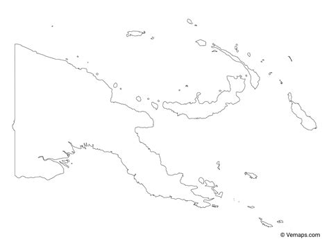 Outline Map Of Papua New Guinea Free Vector Maps