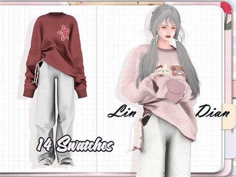 Lin Dian S Loungewear Sims Clothing Free Sims Sims Mods Clothes