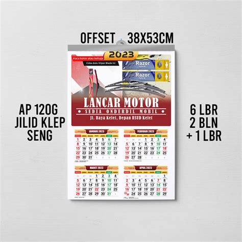 Kalender Dinding X Cm Ap Offset Klep Seng Lembar