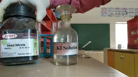 Reaction Of Lead Nitrate And Potassium Iodide Youtube