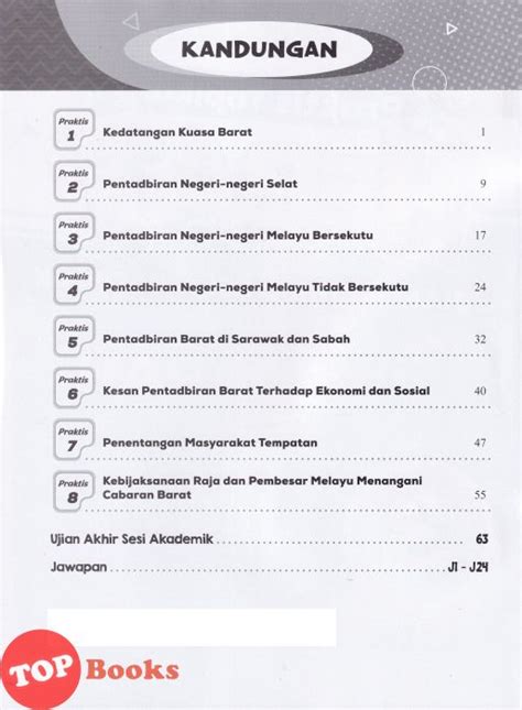 Topbooks Pelangi Praktis Topikal Hebat Uasa Sejarah Tingkatan 3 Kss