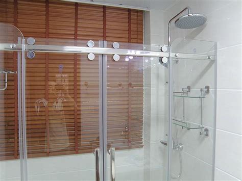 Custom 36 Inch Inline Frameless Double Sliding Shower Door 5 16 Inch