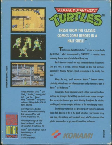 Teenage Mutant Ninja Turtles 1990 ZX Spectrum Box Cover Art MobyGames