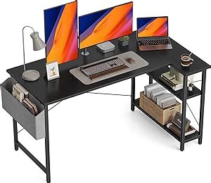 CubiCubi 55 Inch Small L Shaped Computer Desk With Storage Shelves Home