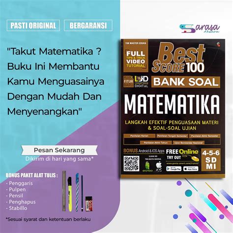 Jual Buku Pelajaran Sd Best Score 100 Bank Soal Matematika Sd Mi Kelas