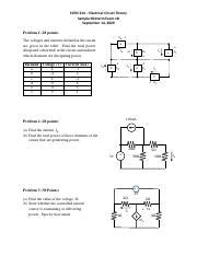 SampleExam1B Pdf ECEN 214 Electrical Circuit Theory Sample Midterm