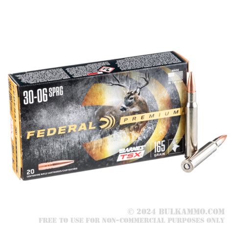 200 Rounds Of Bulk 30 06 Springfield Ammo By Federal 165gr Tsx