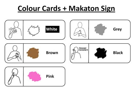 Colour Cards With Makaton Signs Etsy Uk