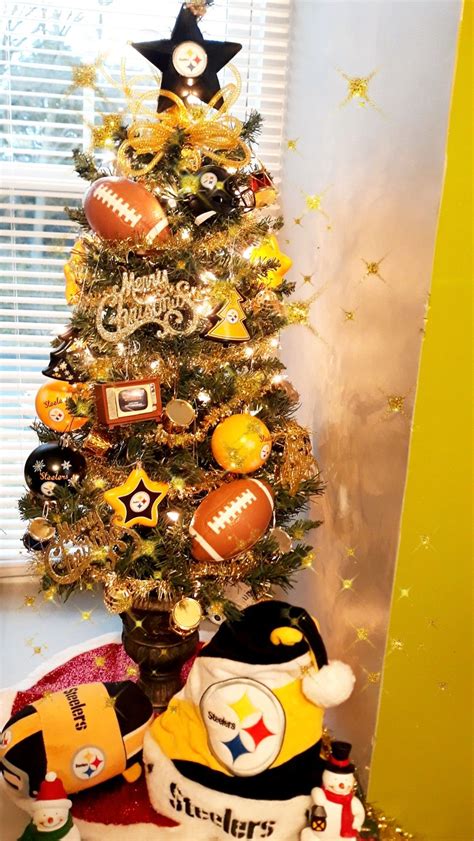 Little Steelers Christmas Tree | Christmas, Christmas tree, Halloween wreath