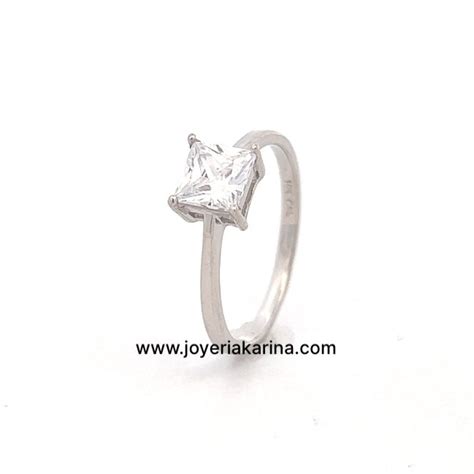 Anillo De Compromiso En Oro Blanco 10k Joyeria Karina