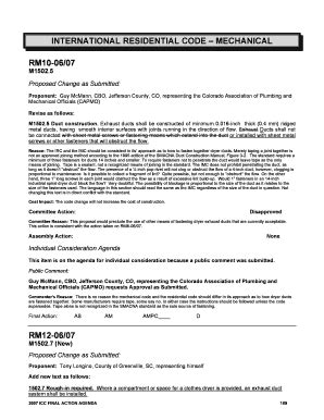 Fillable Online Iccsafe INTERNATIONAL RESIDENTIAL CODE MECHANICAL Fax