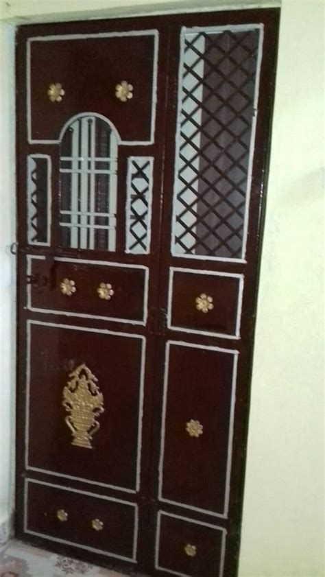 Brown And White Paint Coated Polished Mild Steel Door Single