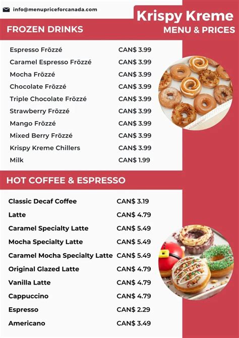 Krispy Kreme Menu Krispy Kreme Canada Prices 2024